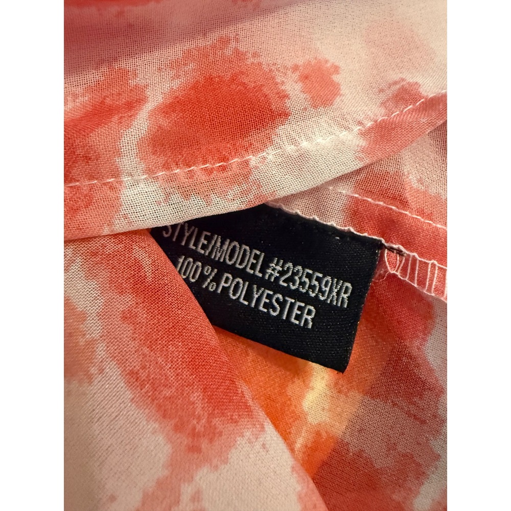 Pink White Tie Dye Kimono Duster Ruffle maxi coverup sheer beach resort tiedye y - Picture 7 of 7